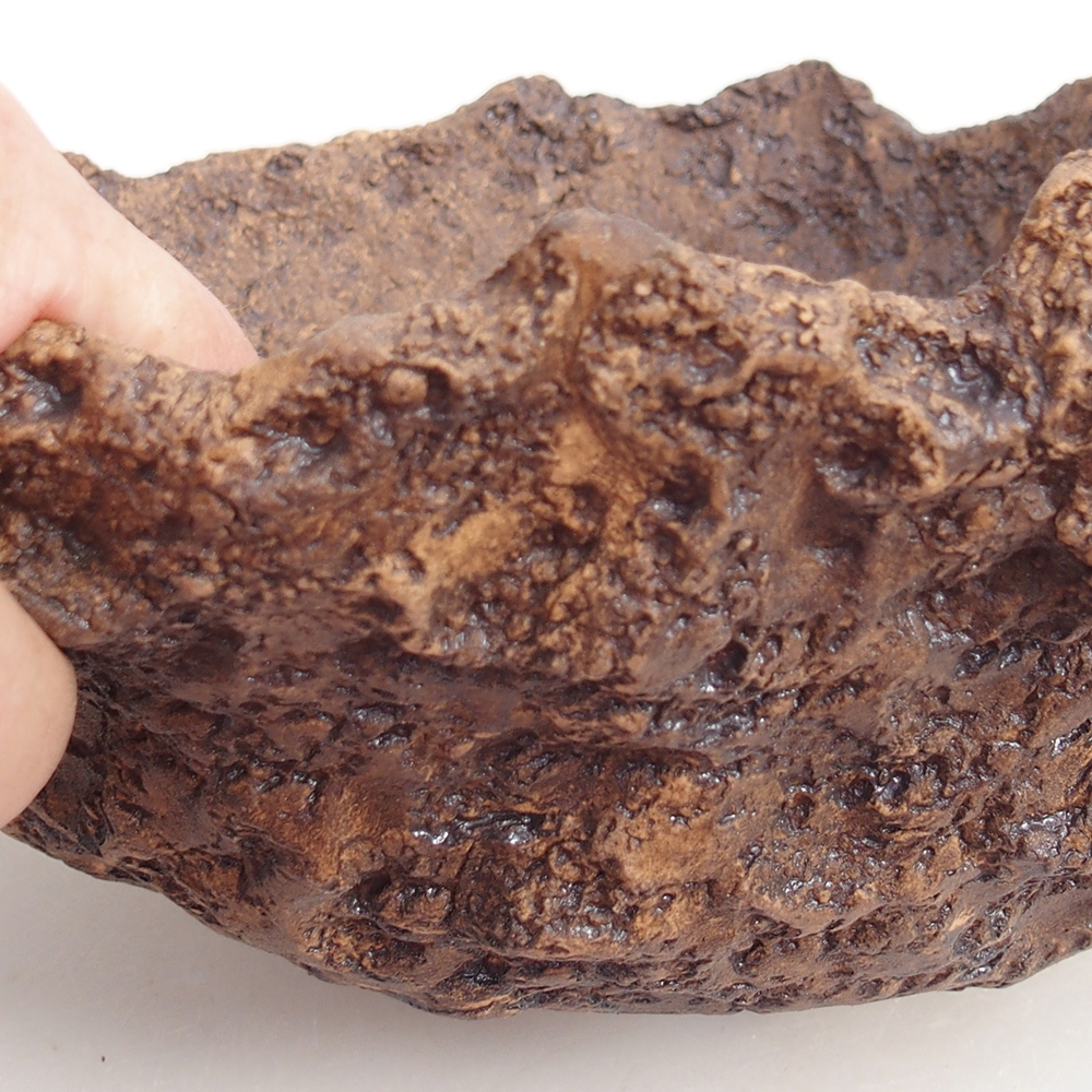 Keramikschale 24 x 20 x 16,5 cm , Farbe braun