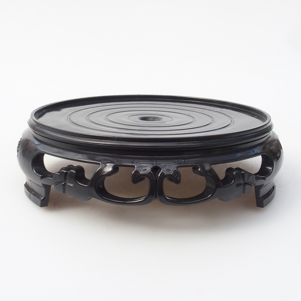 Kunststoff-Bonsai-Tisch rund 14,5 x 14,5 x 4 cm, Farbe schwarz