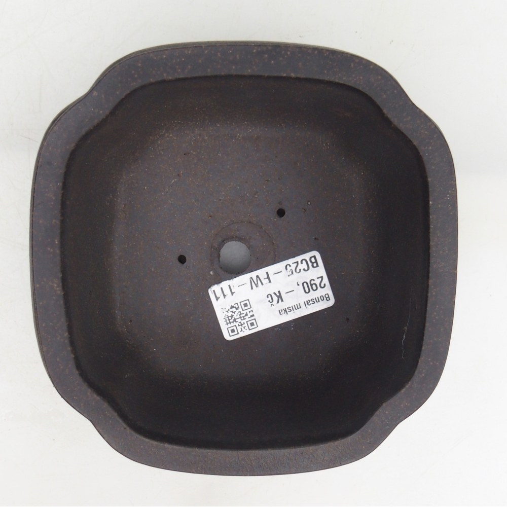 Bonsaischale aus Keramik 12 x 12 x 7 cm, Farbe bräunlich ocker