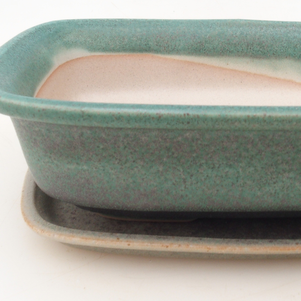 Bonsaischale + Untertasse H02 - grün