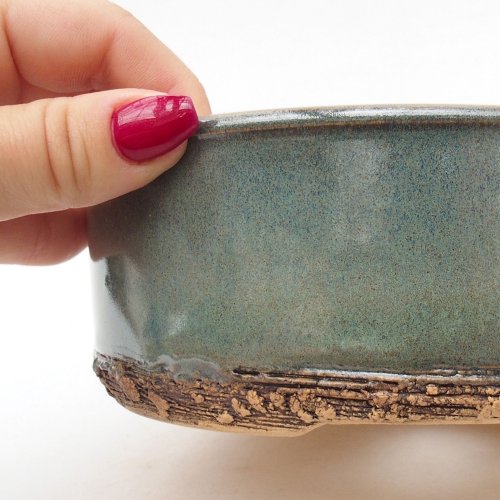 Bonsaischale aus Keramik 17 x 17 x 6 cm, grün