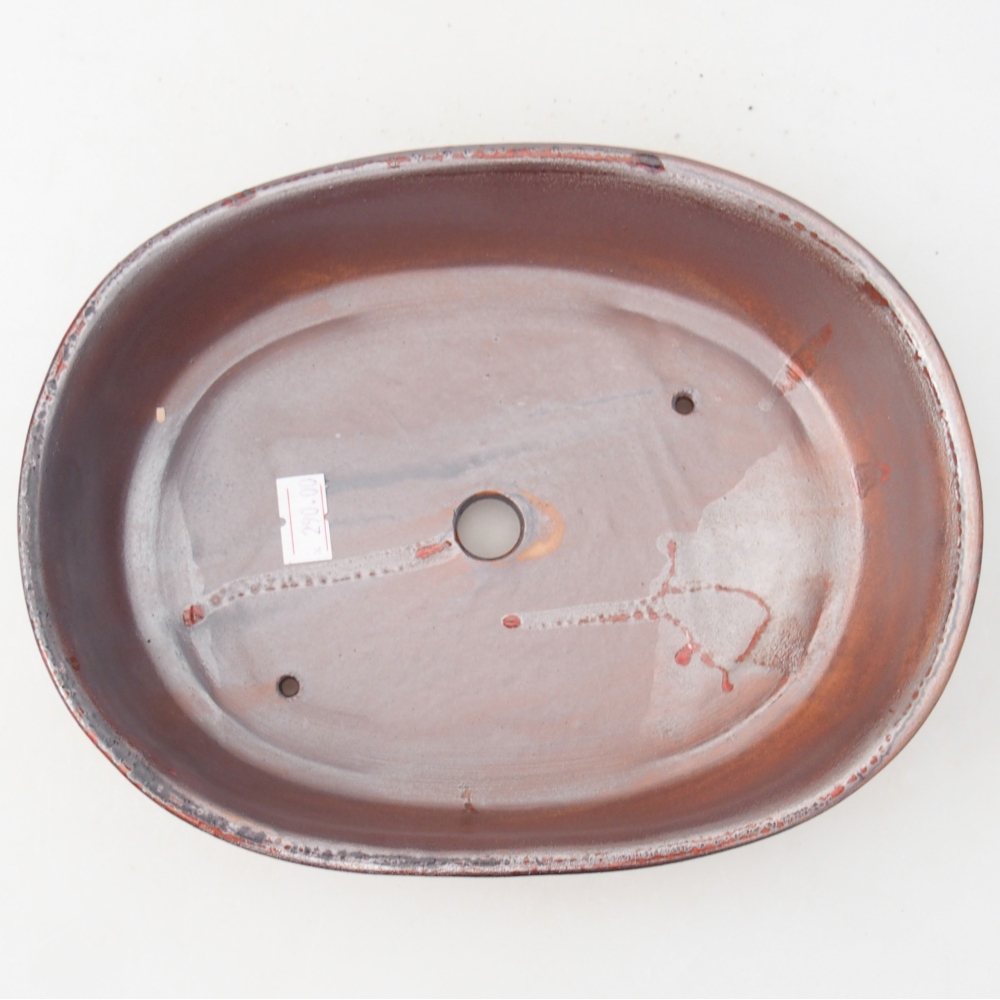 Bonsaischale aus Keramik 22 x 17 x 5 cm, metallisch rot