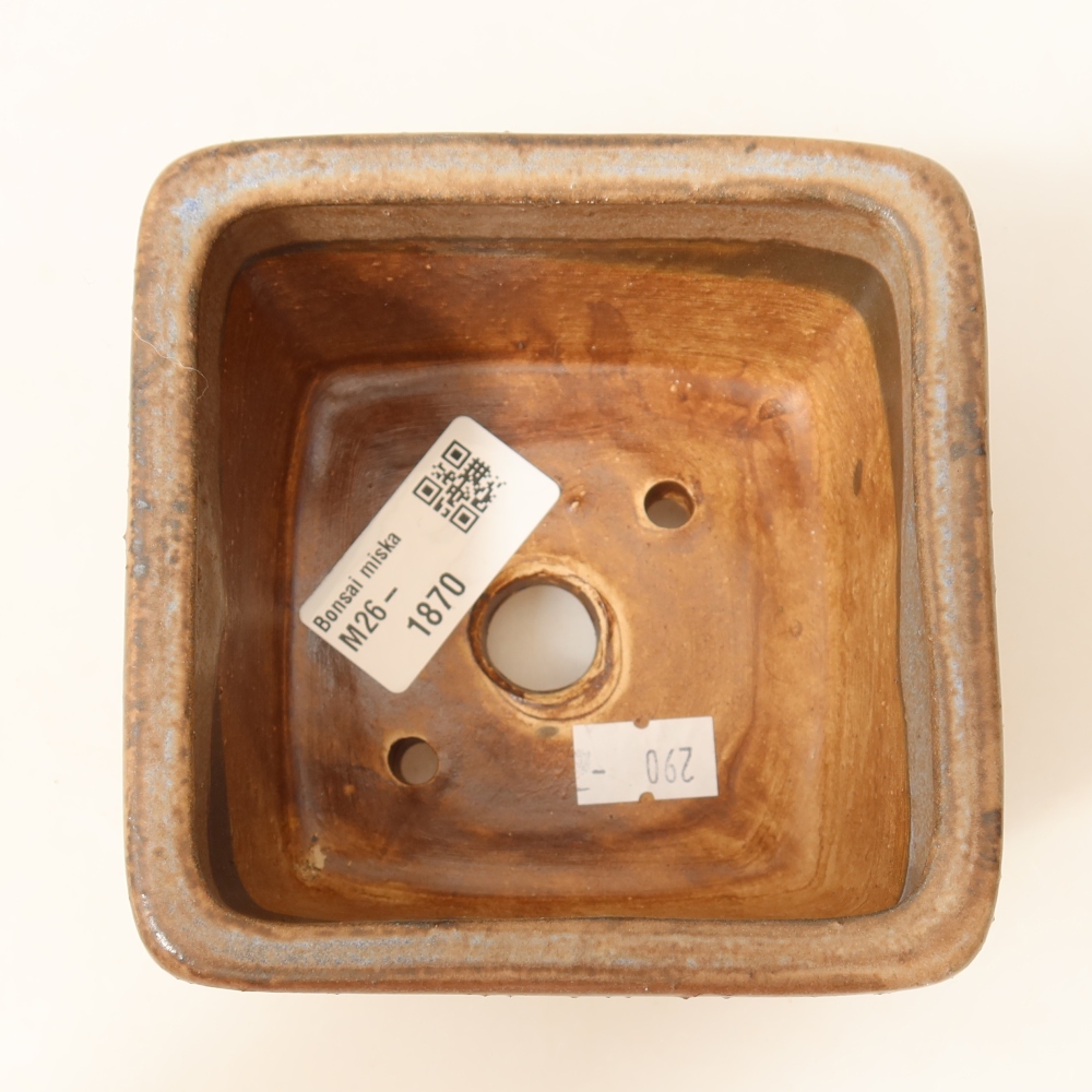 Keramik-Bonsai-Schale, 10,5 × 10,5 × 7 cm, Farbe: Blau