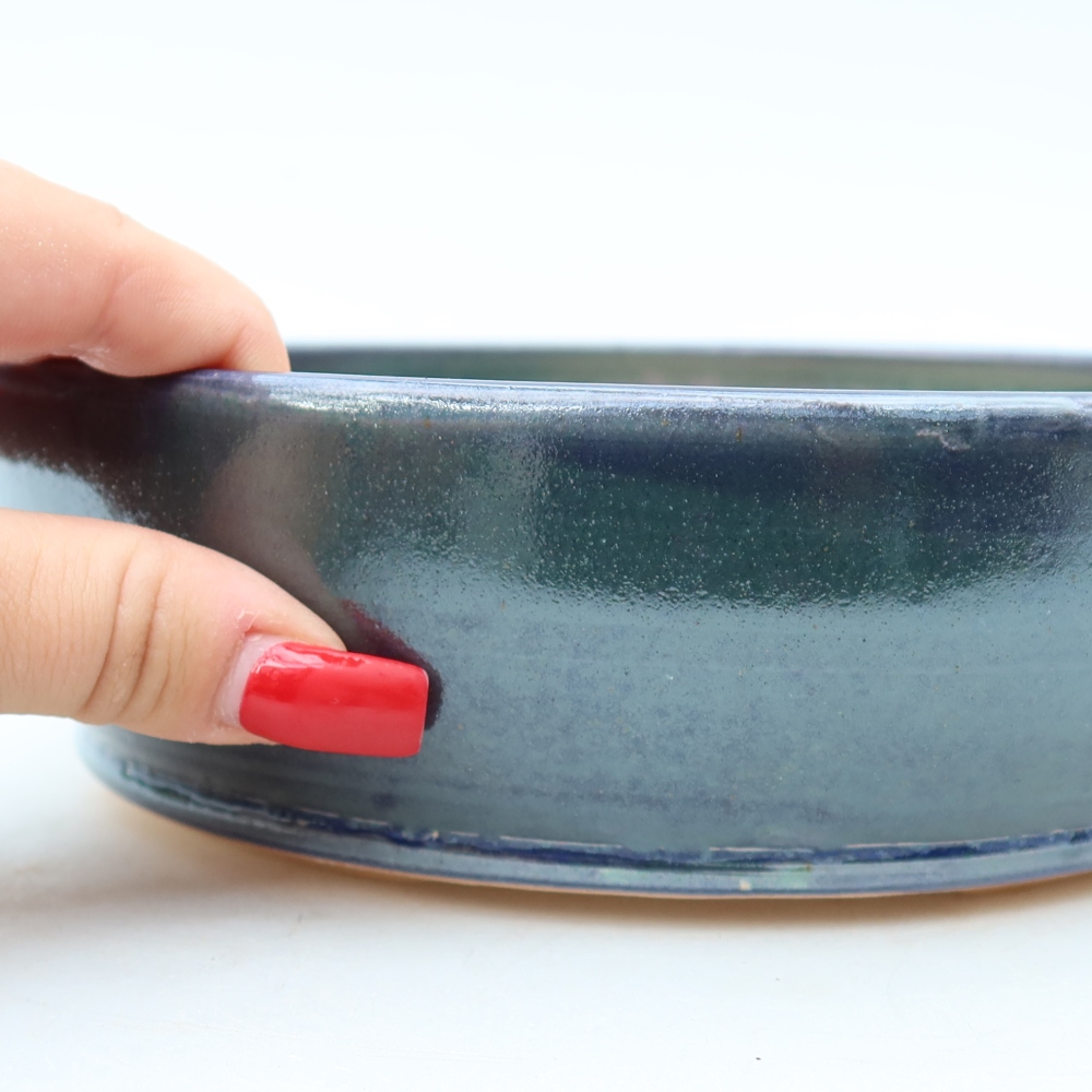 Bonsaischale aus Keramik 20 x 20 x 6 cm, Farbe blau