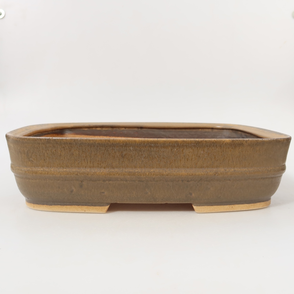 Bonsaischale aus Keramik 29,5 x 25 x 7 cm, braun