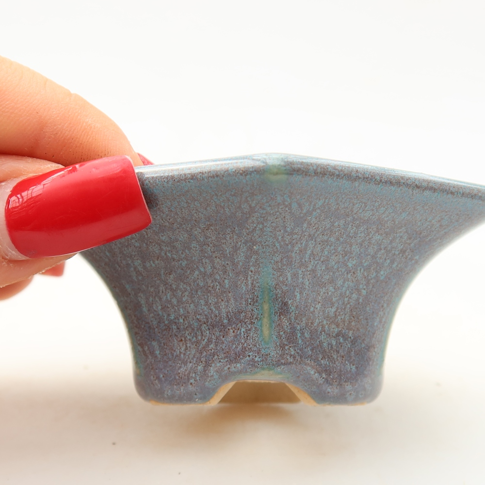 Keramik-Bonsai-Schale, 8 x 7 x 3,5 cm, Farbe: Grau