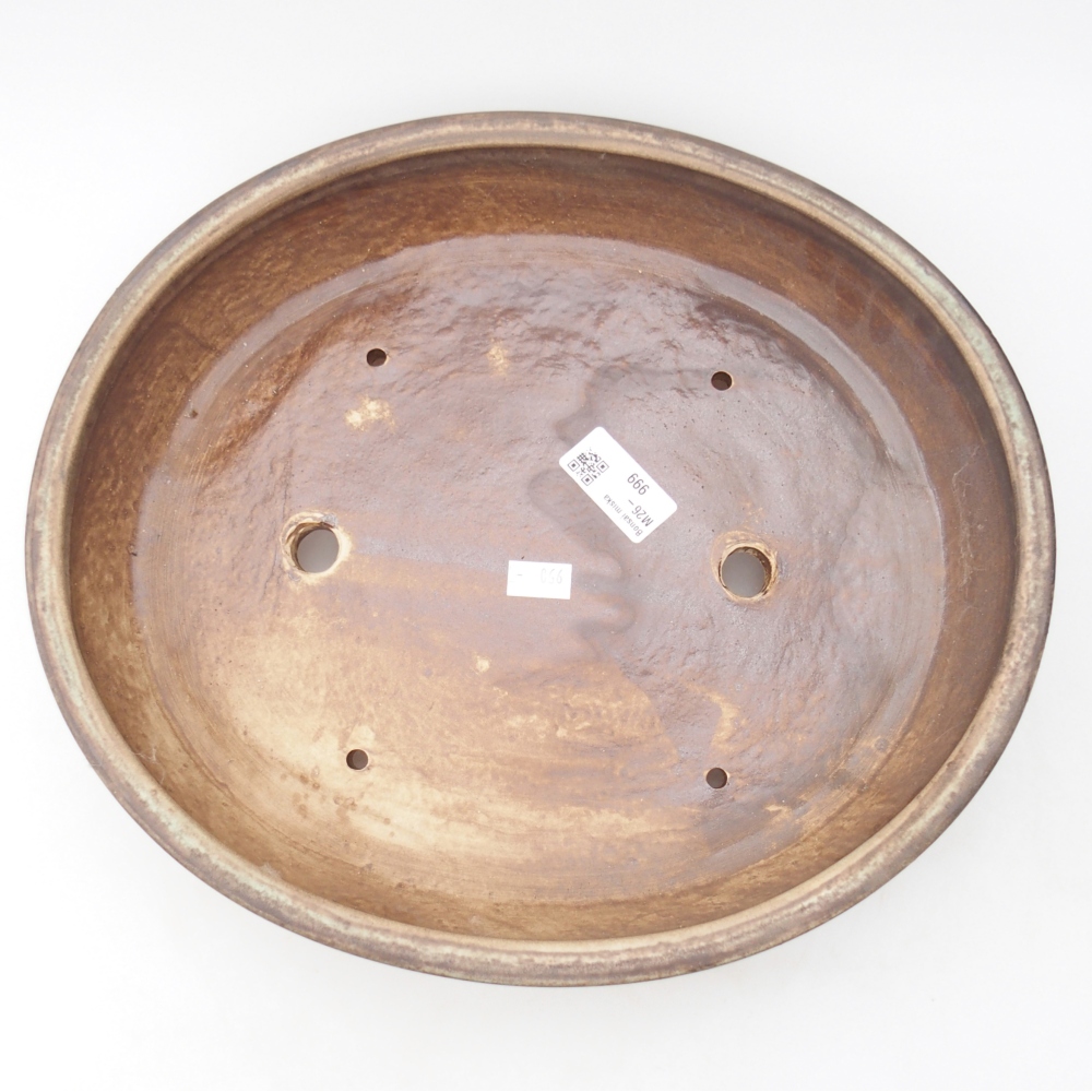 Bonsaischale aus Keramik 32 x 28 x 6 cm, braun