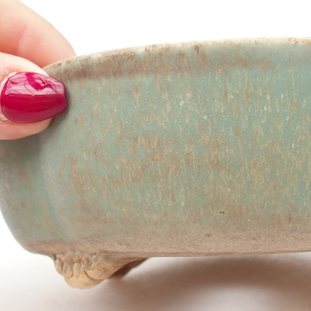 Bonsaischale aus Keramik 13,5 x 13 x 5 cm, grün