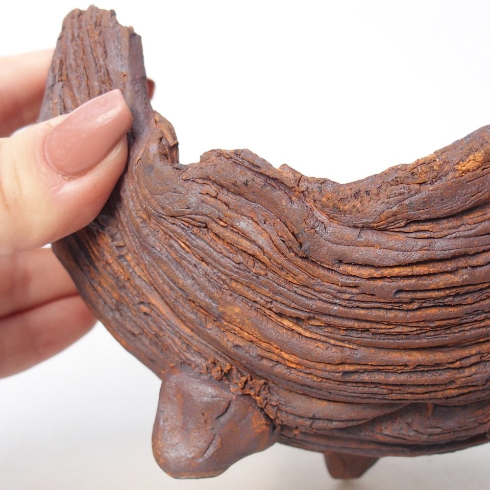 Keramikschale 14 x 12 x 9,5 cm , Farbe braun