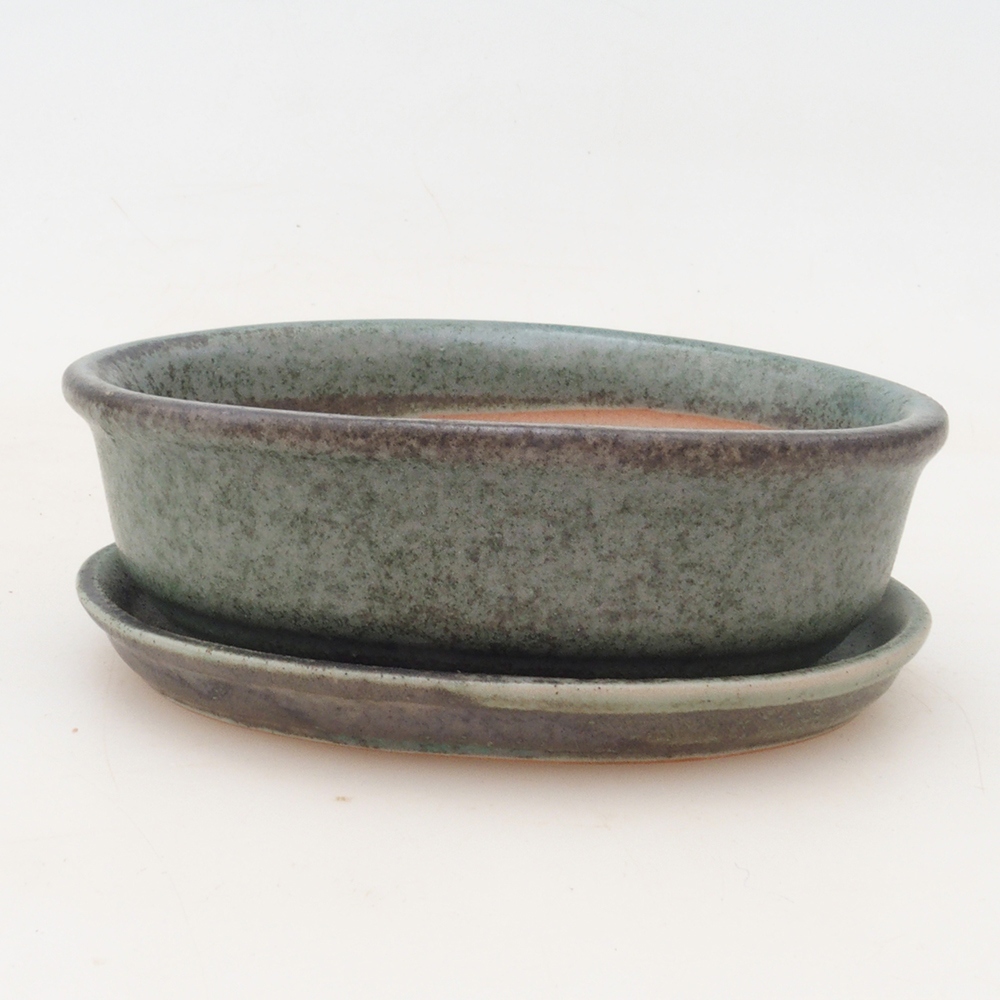 Bonsaischale + Untertasse H04 - grün