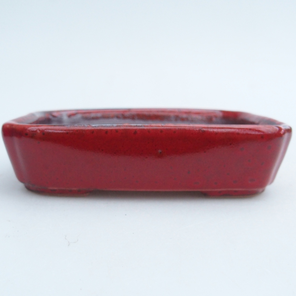 Bonsaischale aus Keramik 12 x 9 x 3 cm, Farbe rot