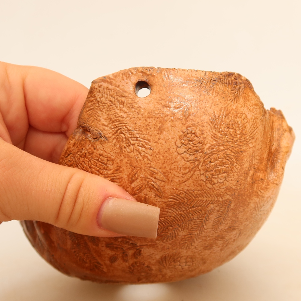 Keramikschale für Kokedama, 14 x 12 x 9 cm, Farbe: Rosa