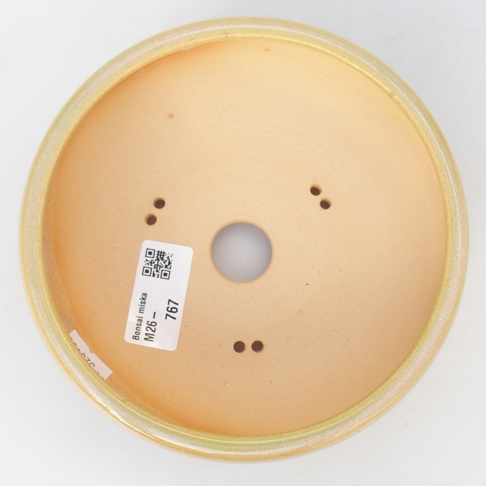 Bonsaischale aus Keramik 15 x 15 x 5,5 cm, gelb-grün
