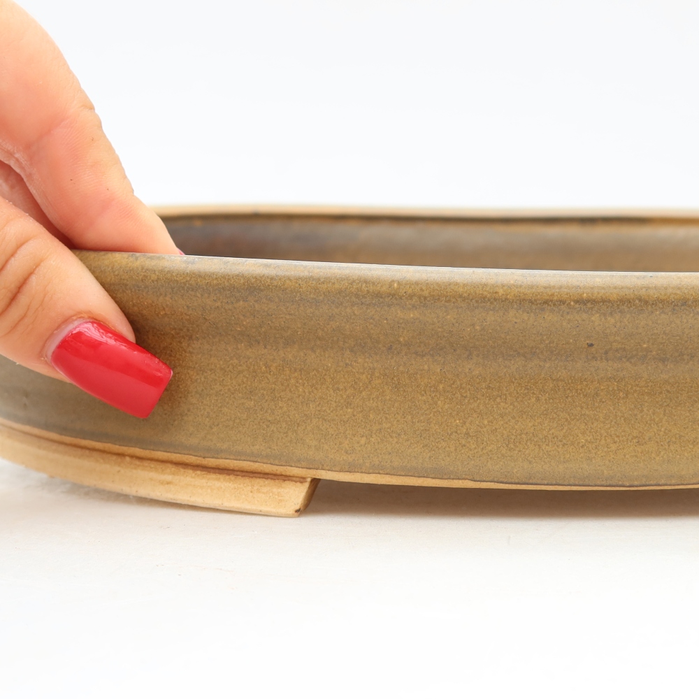 Keramik-Bonsai-Schale 31 x 27 x 4,5 cm, Farbe: braun