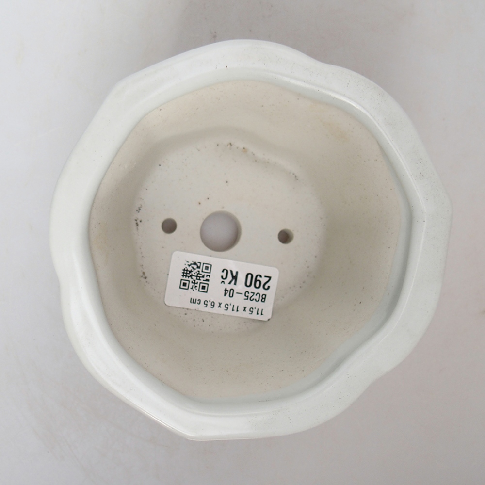 Bonsaischale aus Keramik 11,5 x 11,5 x 6 cm, weiß