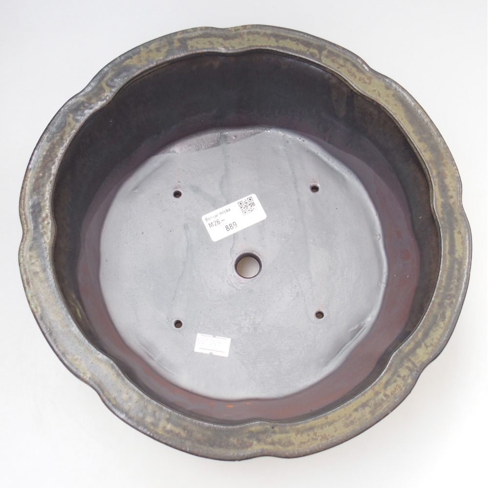 Bonsaischale aus Keramik 26,5 x 26,5 x 8 cm, braun