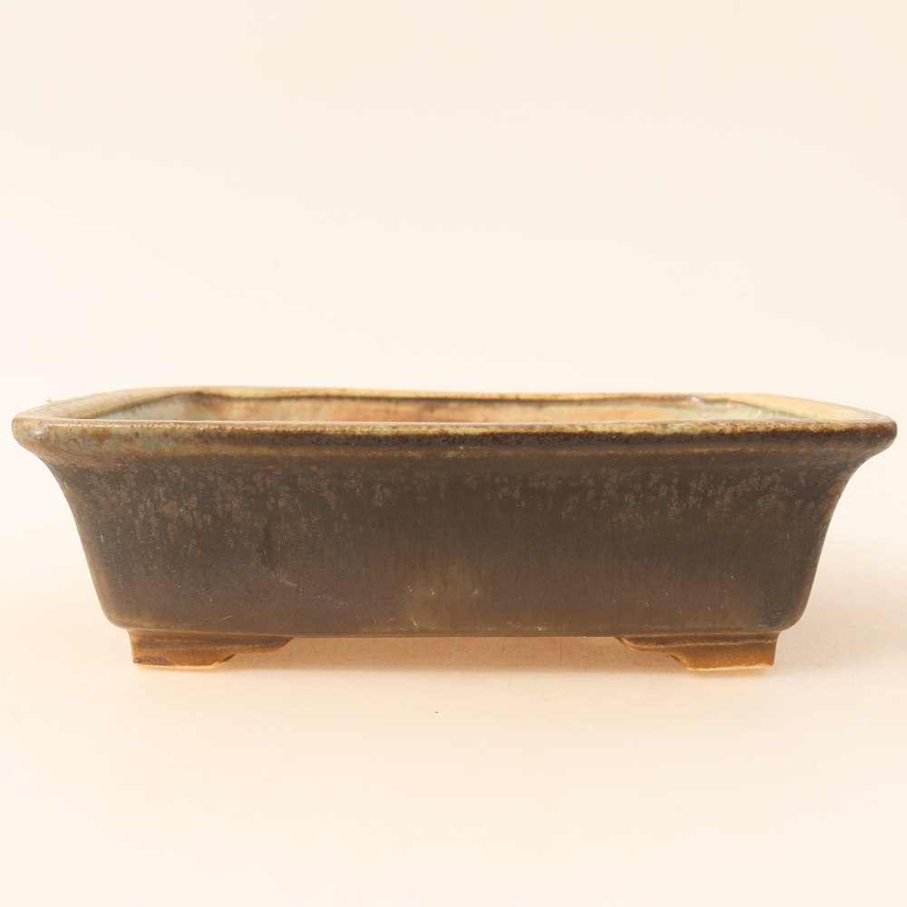 Bonsaischale aus Keramik 17,5 x 14,5 x 5 cm, braun