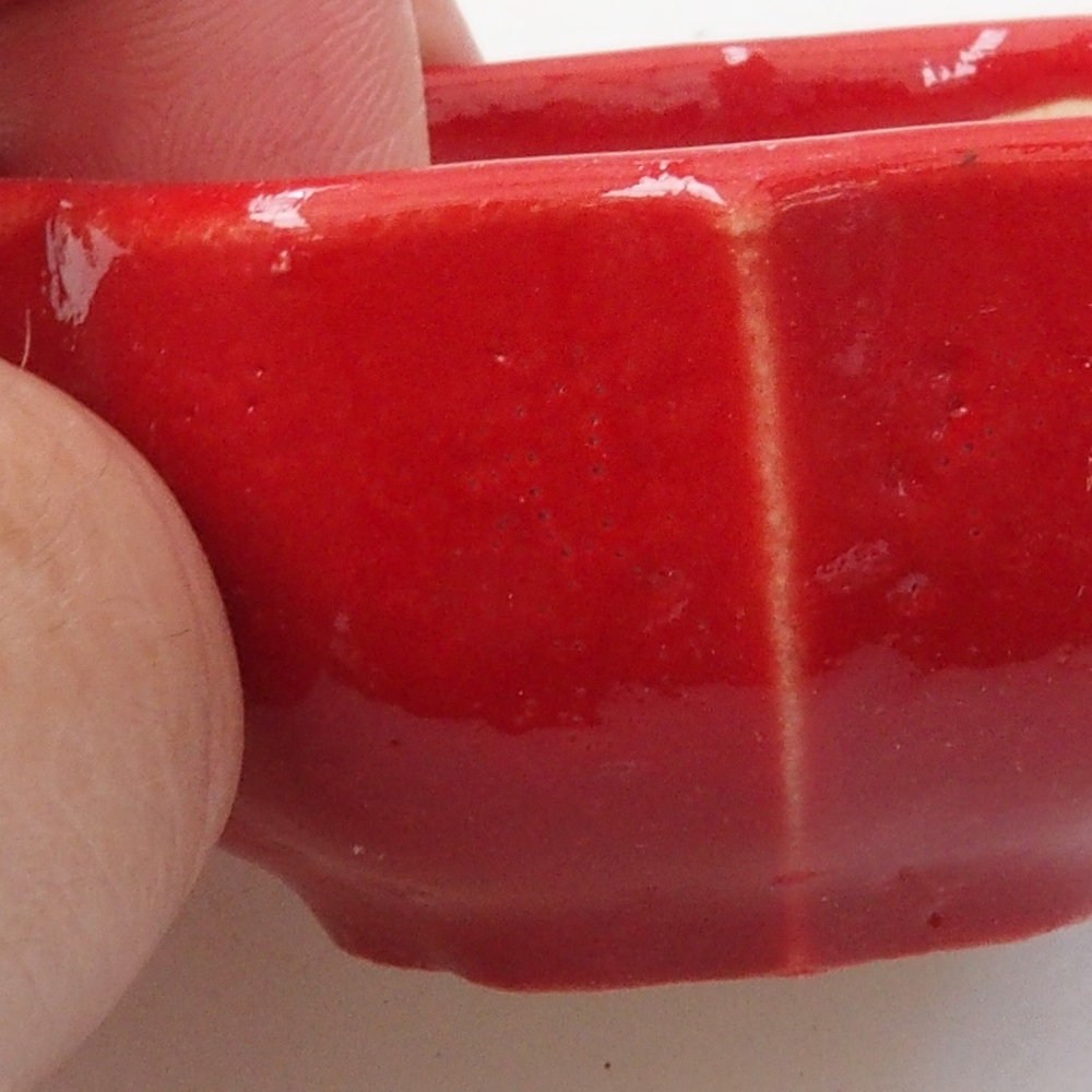Mini-Bonsaischale 6 x 5,5 x 2,5 cm, Farbe rot