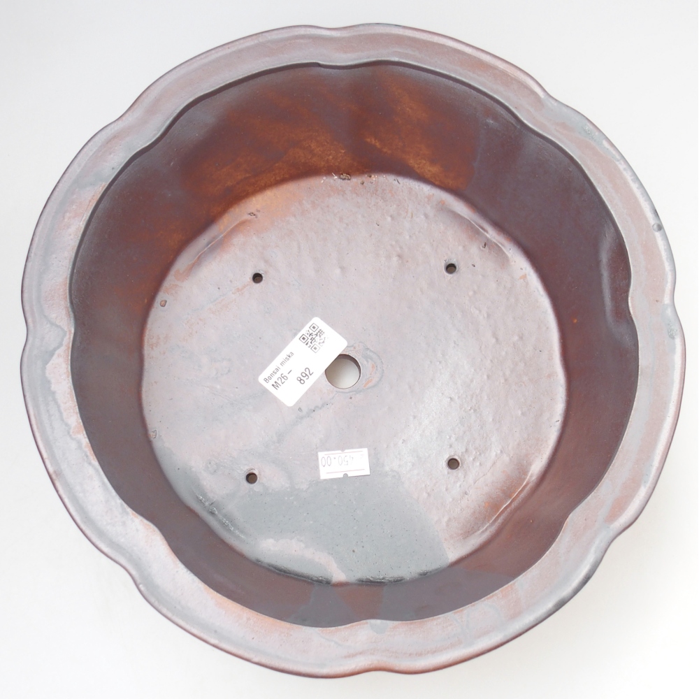 Bonsaischale aus Keramik 26,5 x 26,5 x 8 cm, metallfarben