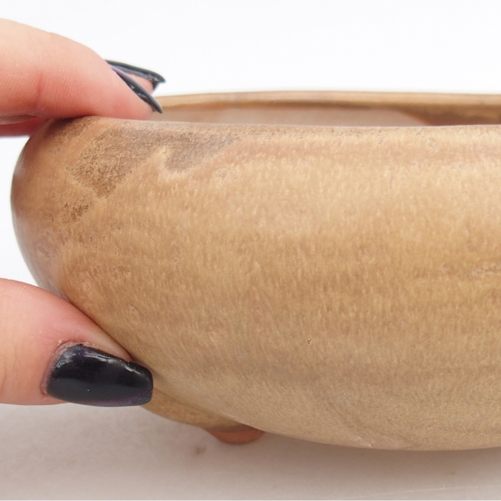 Bonsaischale aus Keramik 15 x 15 x 7 cm, Farbe beige