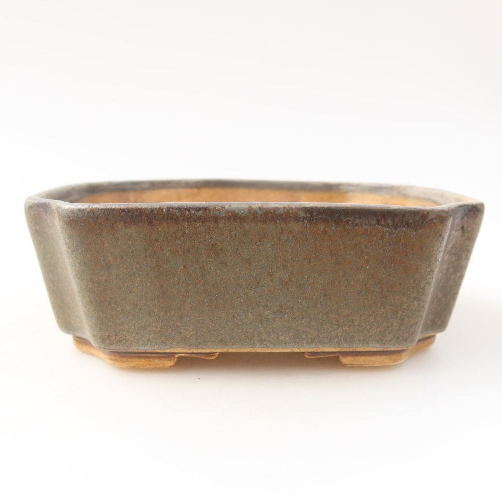 Keramik-Bonsai-Schale, 14 x 11,5 x 4,5 cm, Farbe: grün