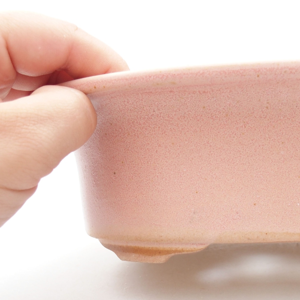 Bonsaischale aus Keramik 19,5 x 16 x 6,5 cm, rosa