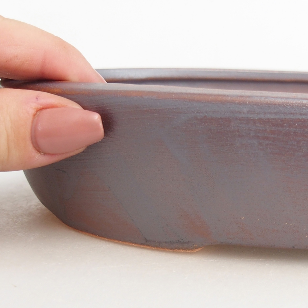 Bonsaischale aus Keramik 22 x 17 x 4 cm, metallfarben