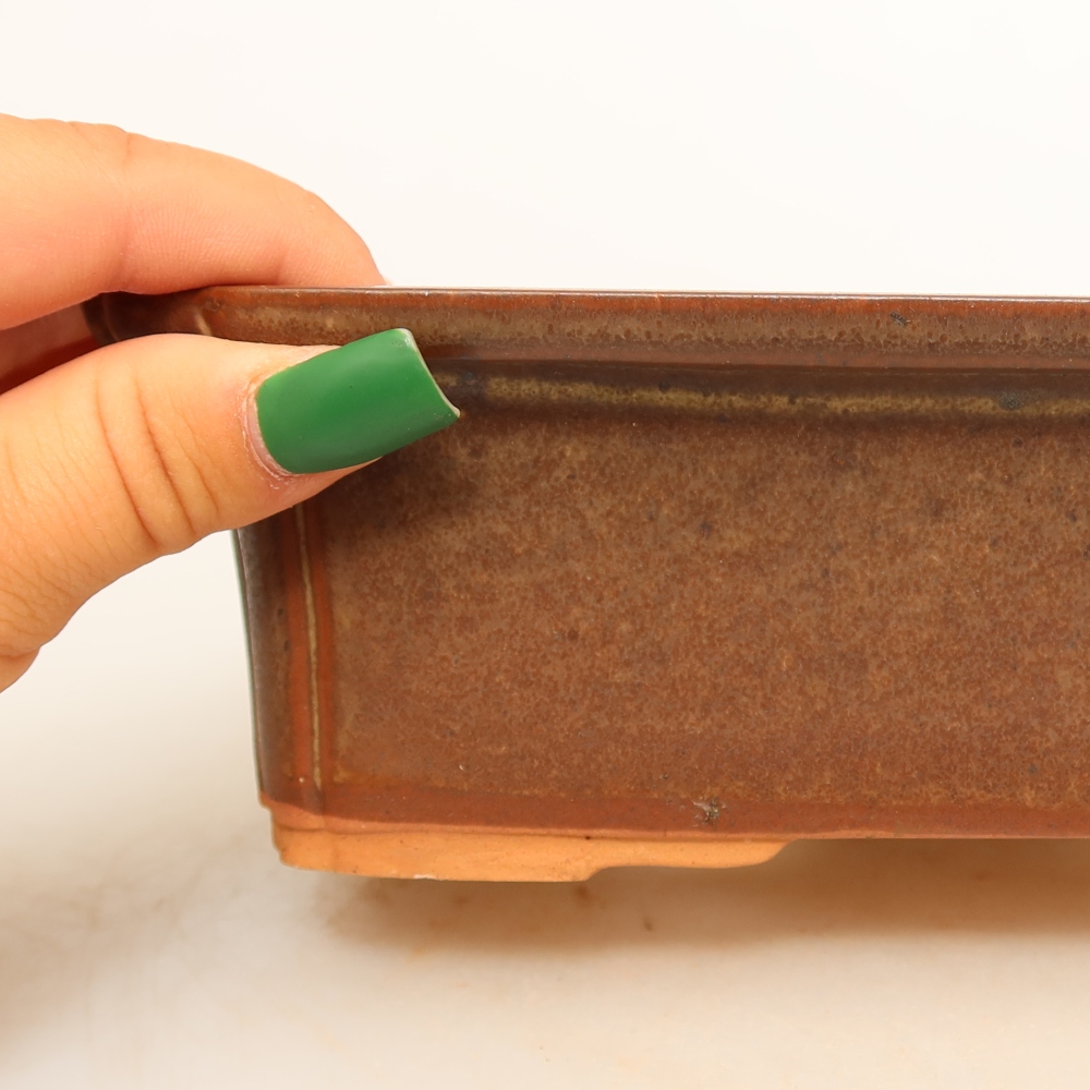 Keramikschale  20 x 15,5 x 5,5 cm, Farbe: braun
