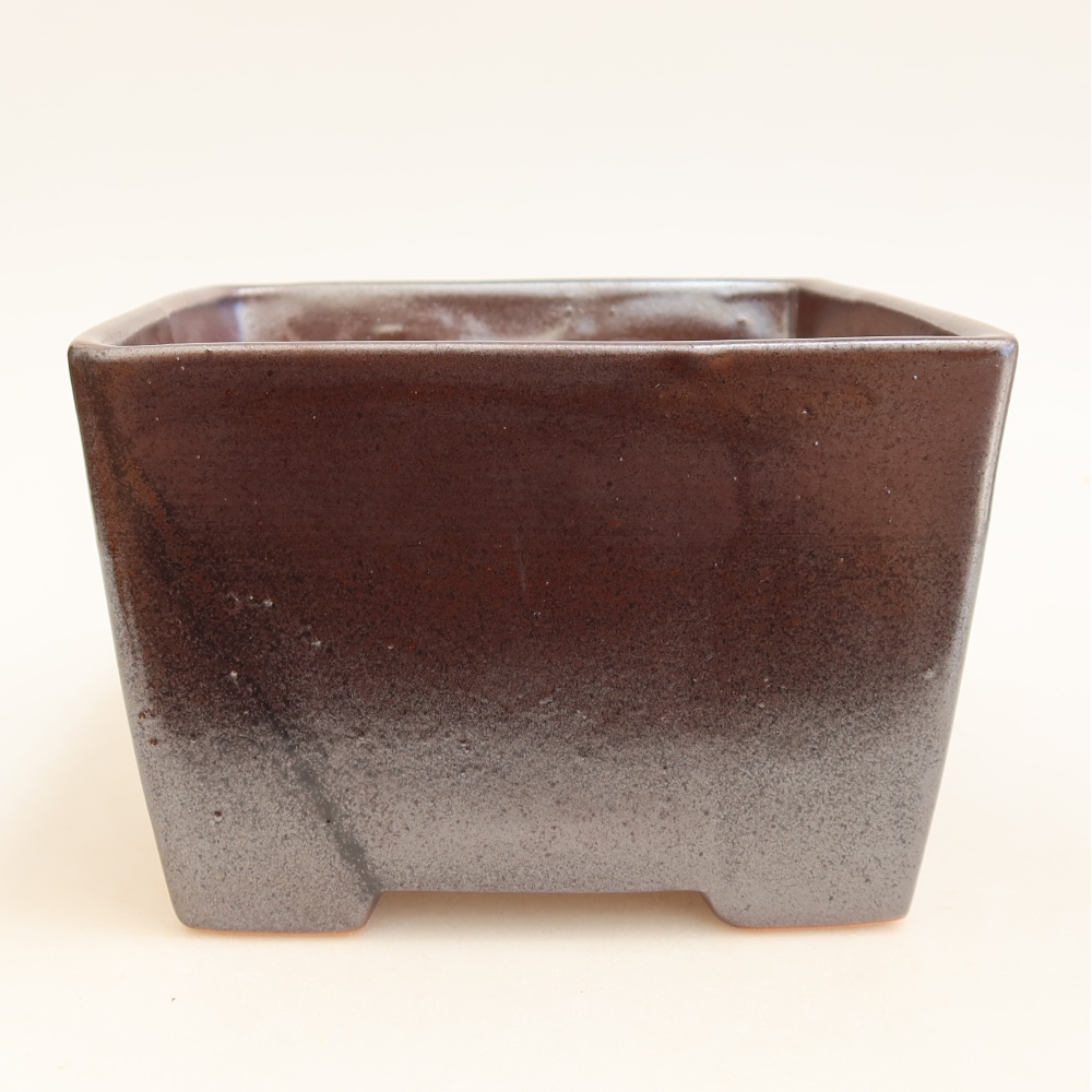 Bonsaischale aus Keramik 15 x 15 x 10,5 cm, metallfarben