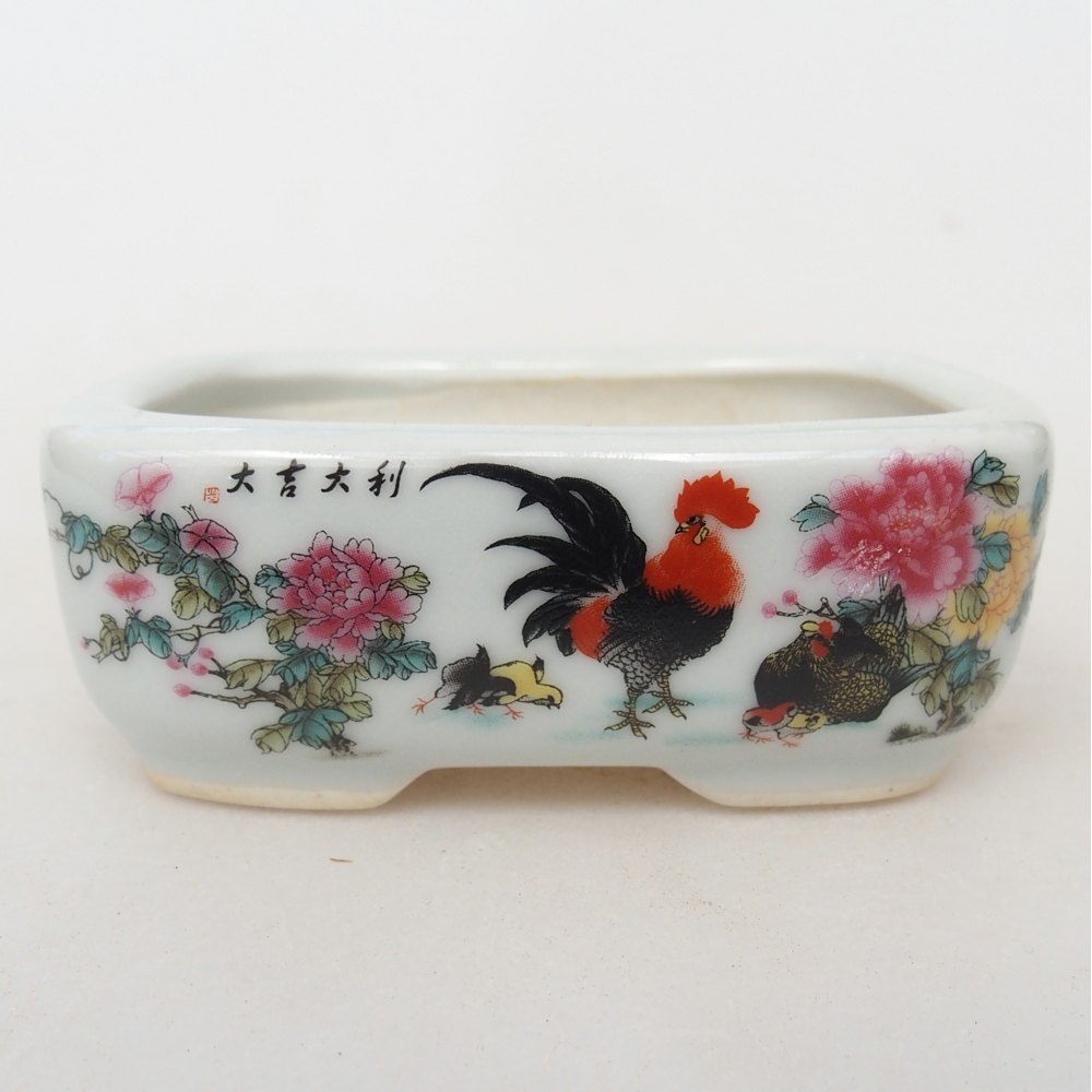 Mini-Bonsaischale 8 x 6 x 3 cm, weiß