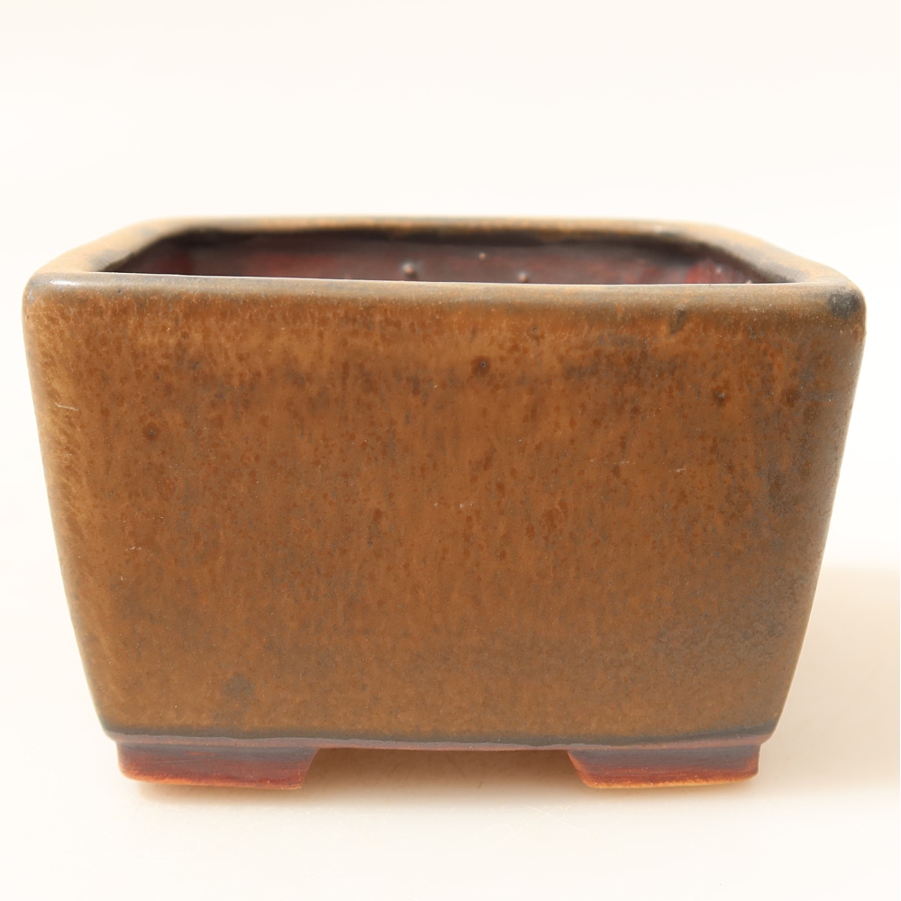 Bonsaischale aus Keramik 8,5 x 8,5 x 5,5 cm, braun