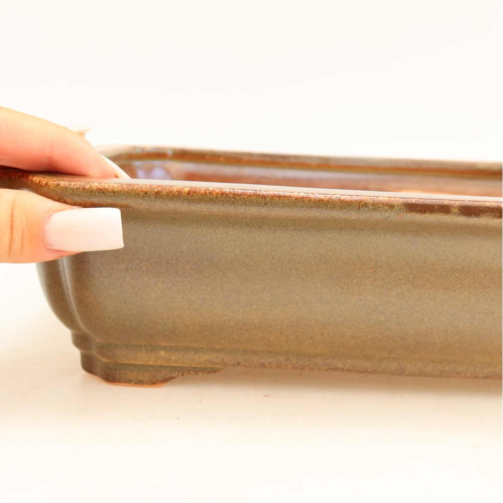 Keramik-Bonsai-Schale 27,5 x 21,5 x 7 cm, Farbe: Braun