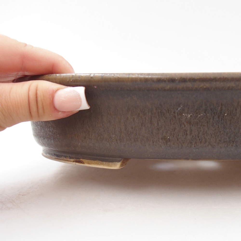 Bonsaischale aus Keramik 24 x 21 x 5 cm, braun