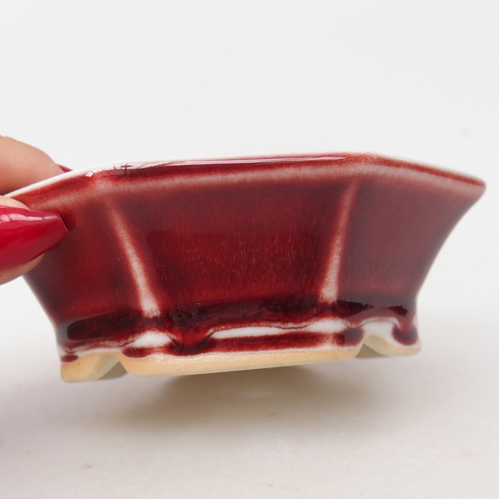 Mini-Bonsaischale 11 x 10 x 3,5 cm, Farbe rot