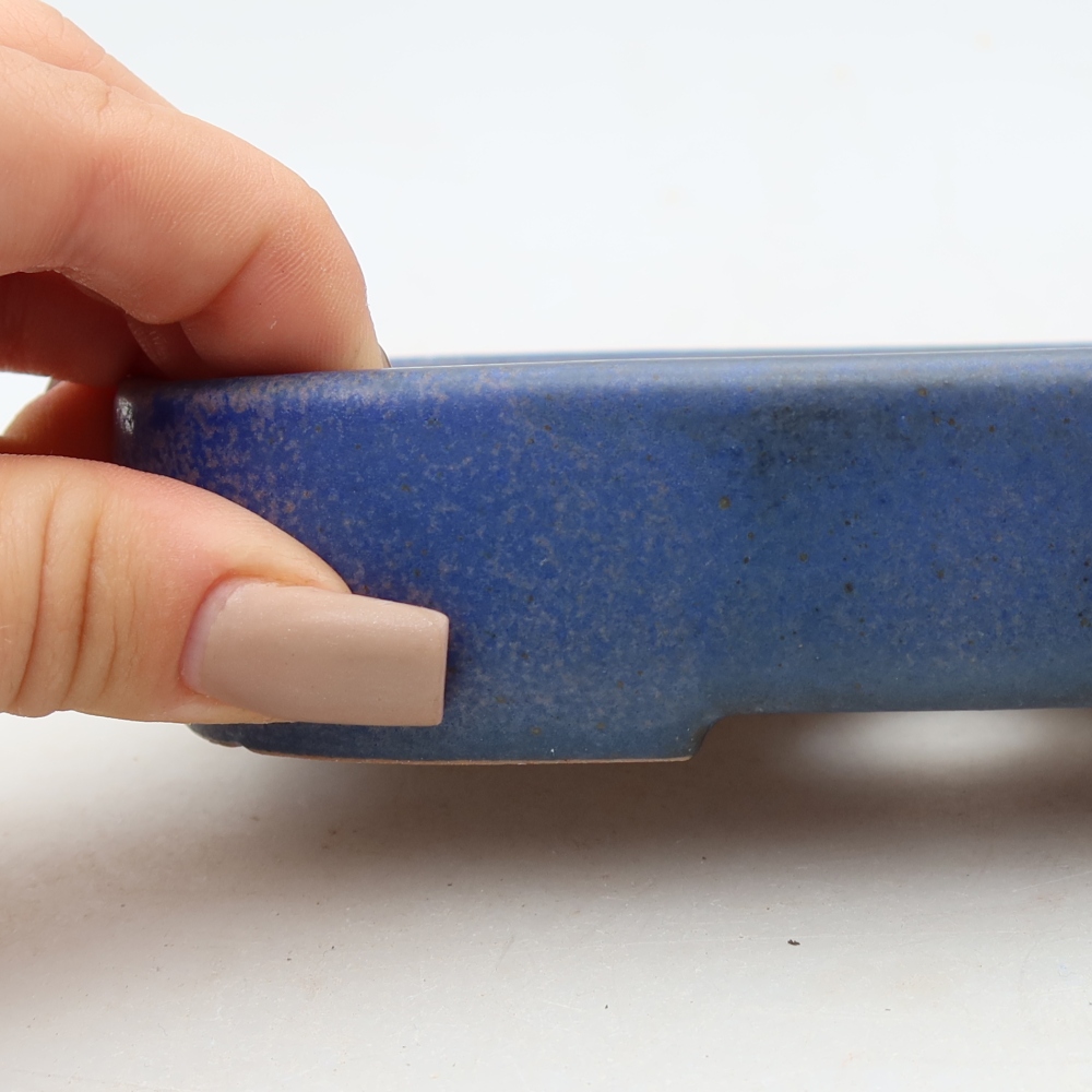 Bonsaischale aus Keramik 16 x 11 x 3,5 cm, Farbe blau
