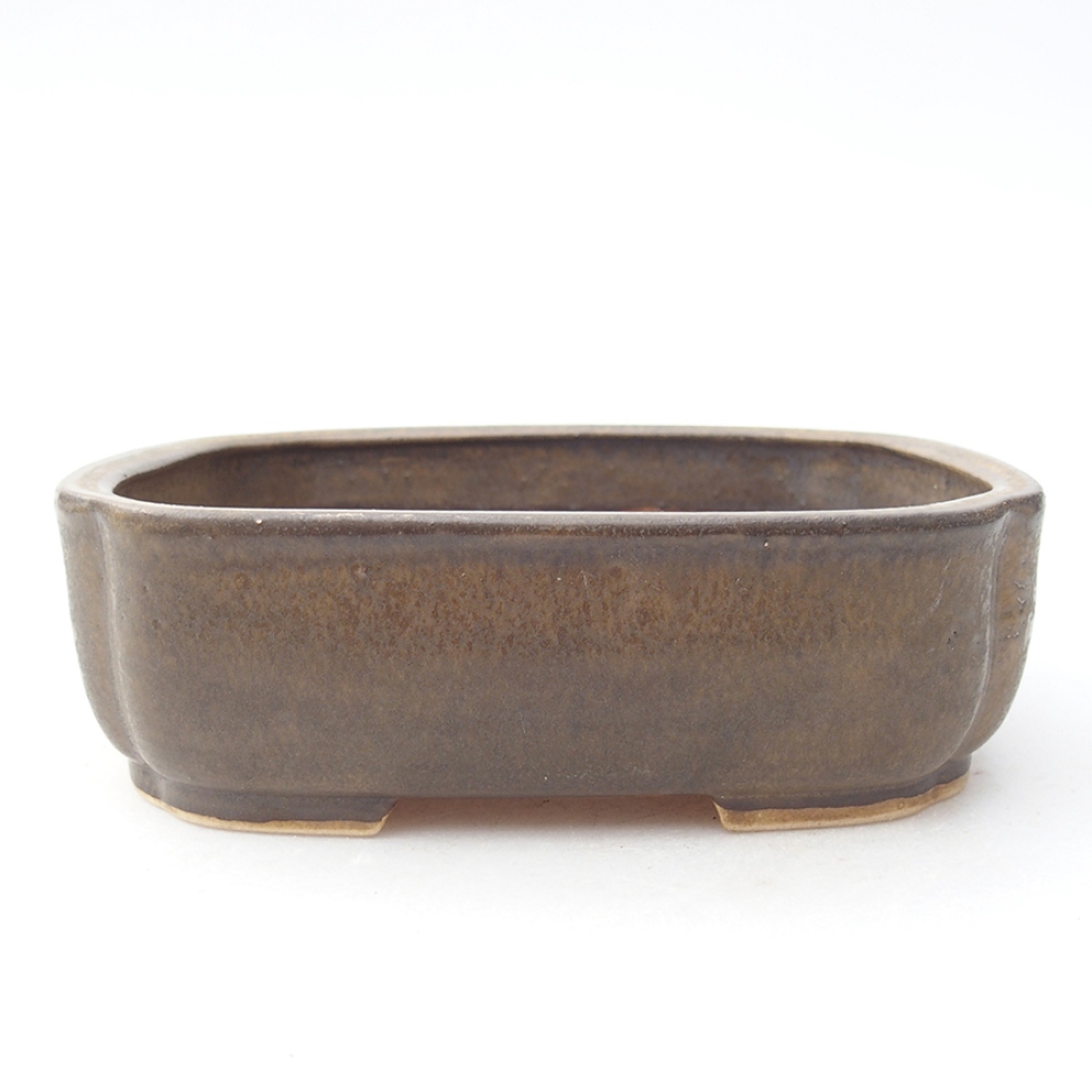 Bonsaischale aus Keramik 13,5 x 12 x 4 cm, braun