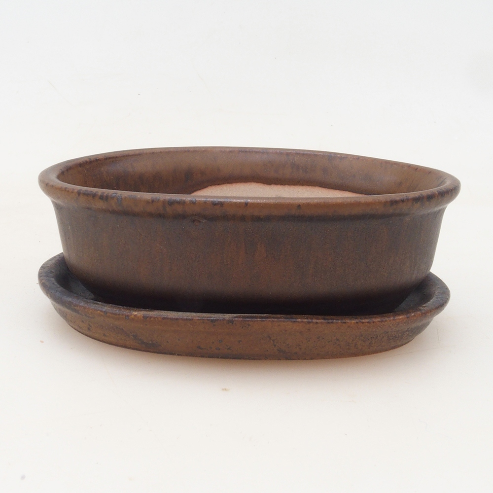 Bonsaischale + Untertasse H04 - 10,5x7,5x3 cm