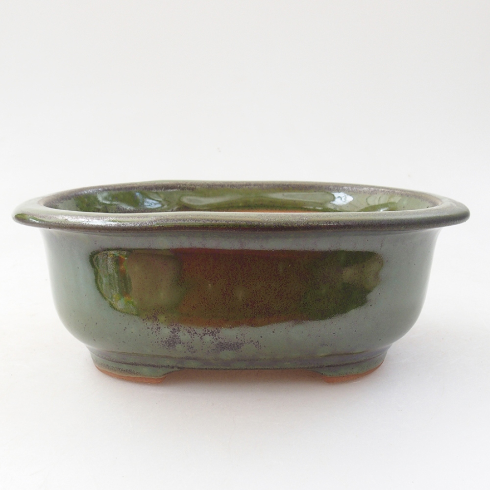 Bonsaischale aus Keramik 15,5 x 12 x 5,5 cm, grün