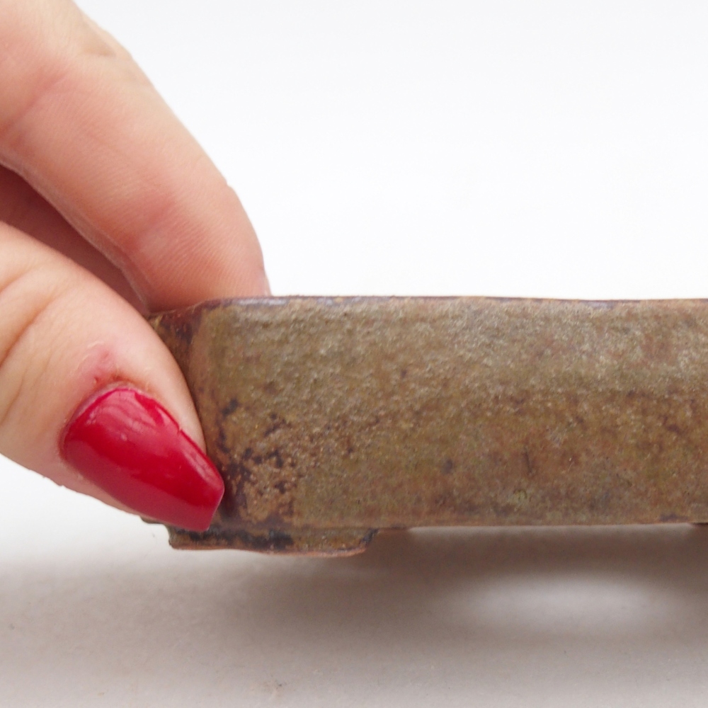 Bonsaischale aus Keramik 10 x 8,5 x 2,5 cm, braun