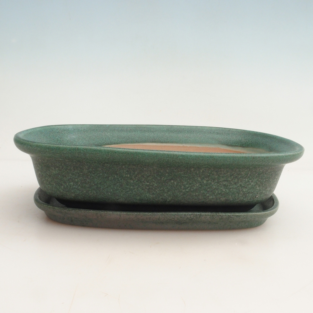 Bonsaischale + Untertasse H25 - 23 x 17 x 5,5 cm.