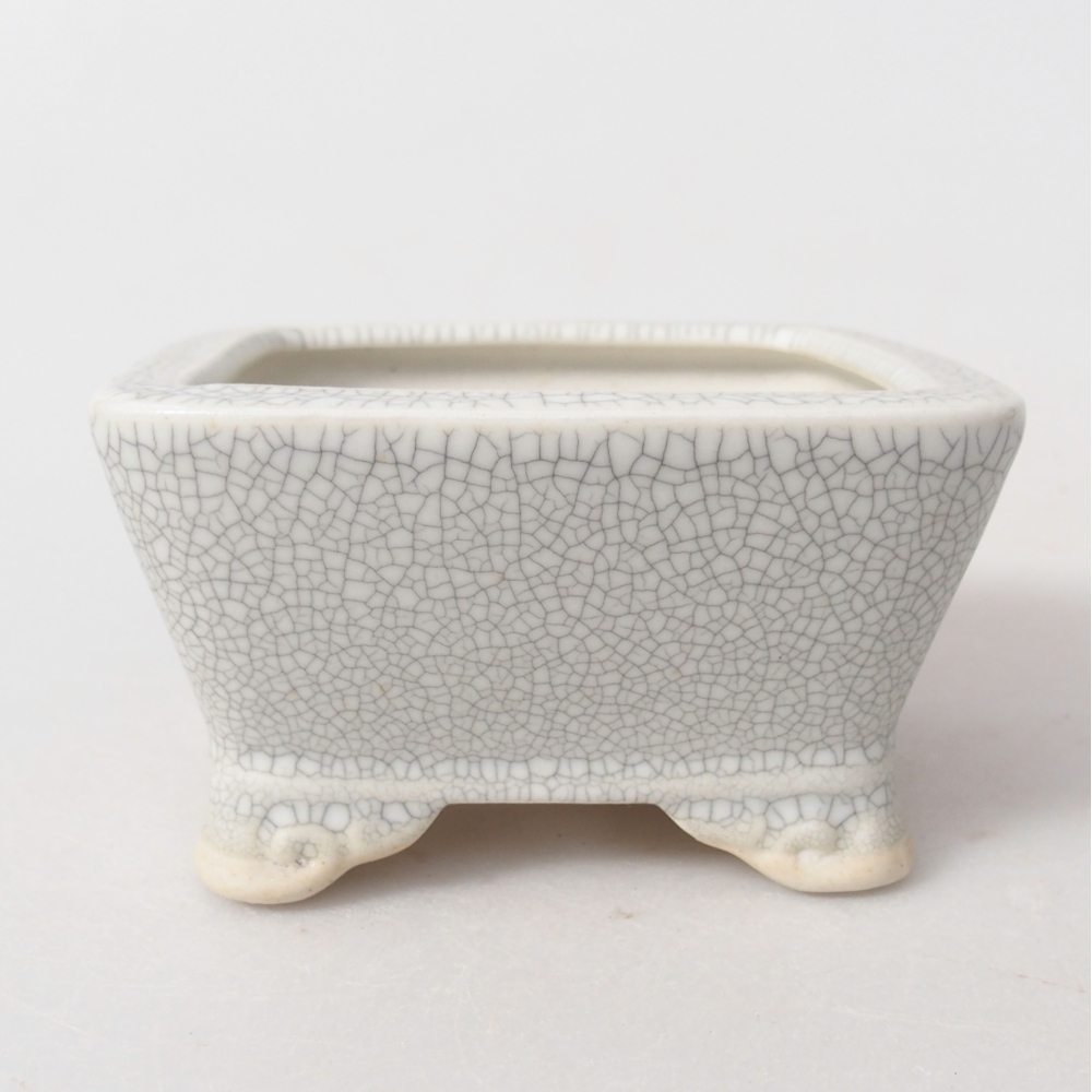 Bonsaischale aus Keramik 9,5 x 9,5 x 5 cm, Raku-Farbe