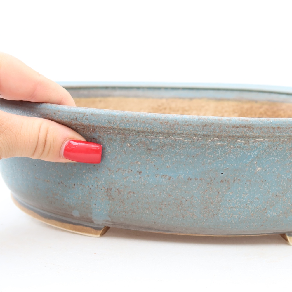 Keramik-Bonsai-Schale, 31 x 27 x 7,5 cm, Farbe: Blau