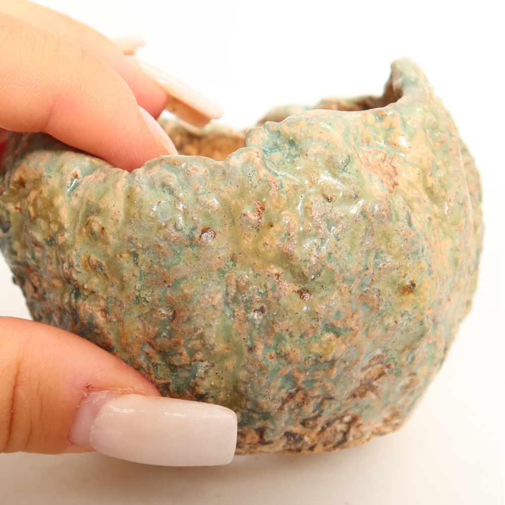 Keramikschale  7,5 x 7 x 6,5 cm, Farbe: grün
