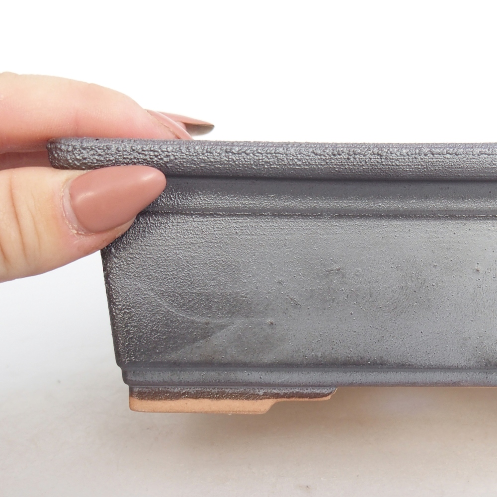 Bonsaischale aus Keramik 16 x 12 x 6 cm, metallfarben