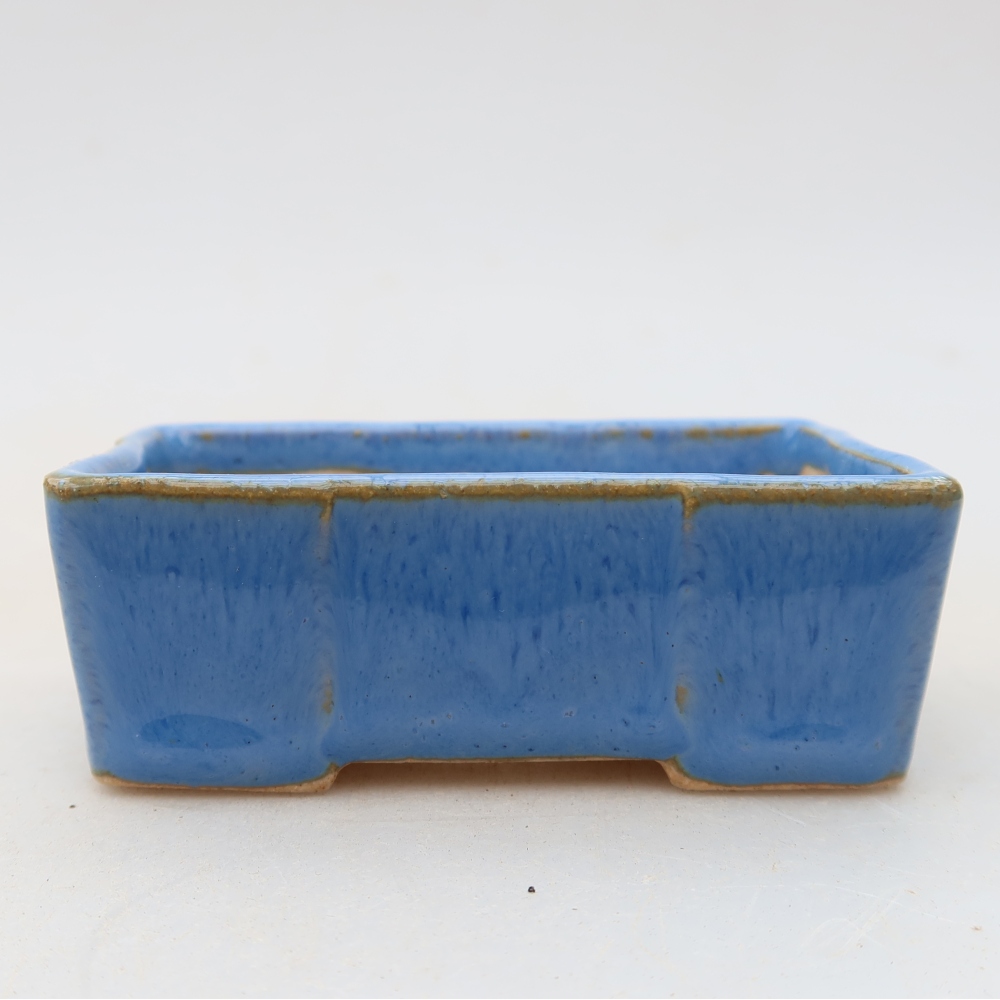 Keramik-Bonsai-Schale, 7 × 4,5 × 2,5 cm, Farbe: Blau
