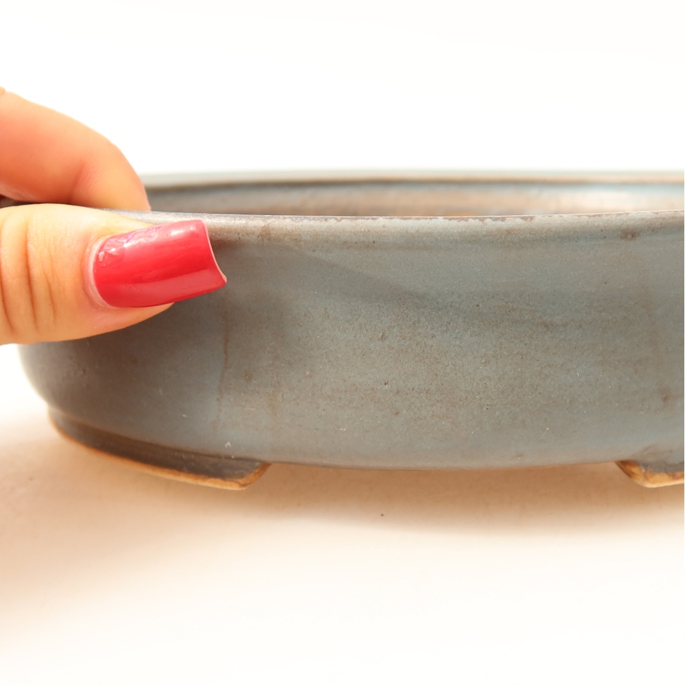 Bonsaischale aus Keramik 17,5 x 16 x 4,5 cm, Farbe blau