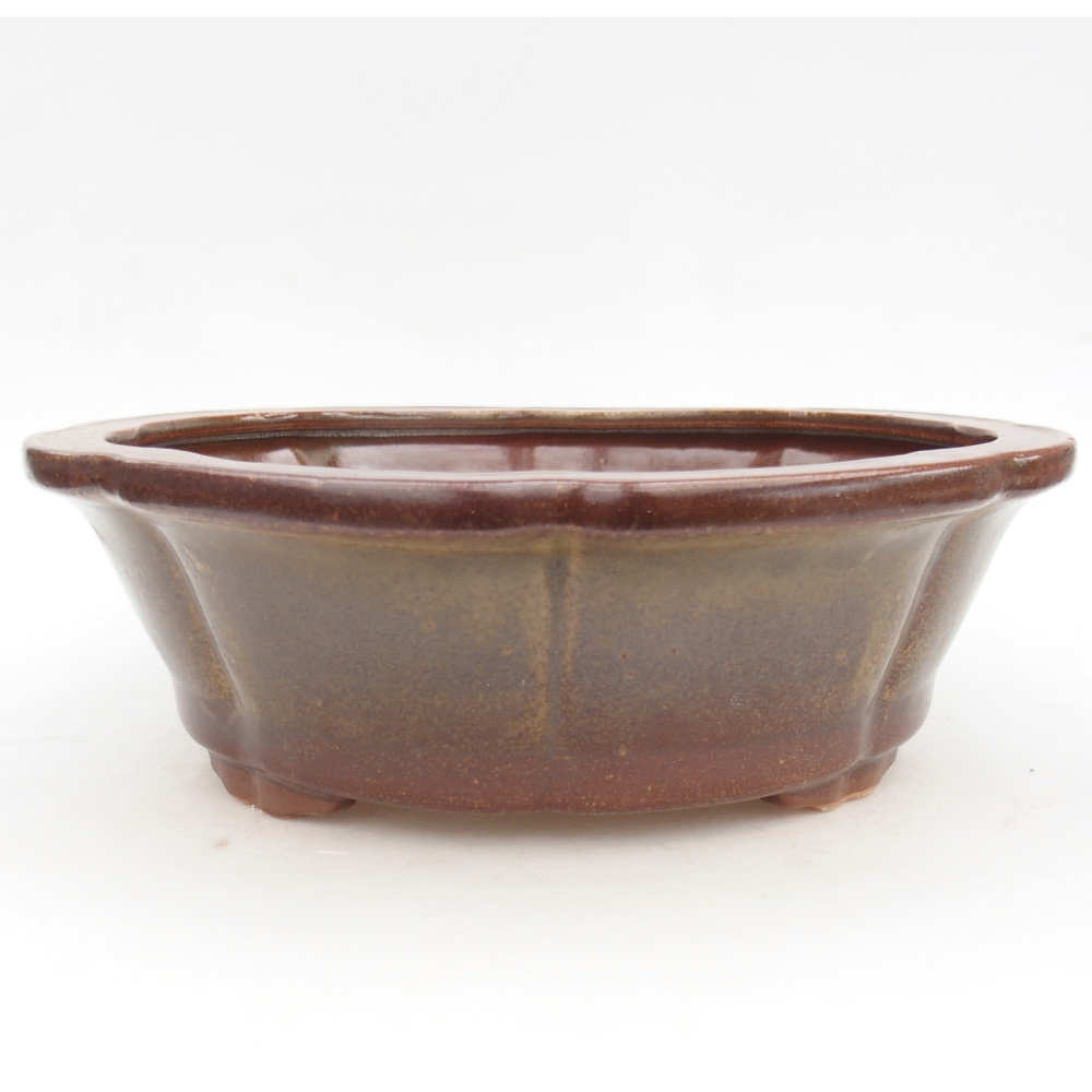 Bonsaischale aus Keramik 26,5 x 26,5 x 8,5 cm, braun