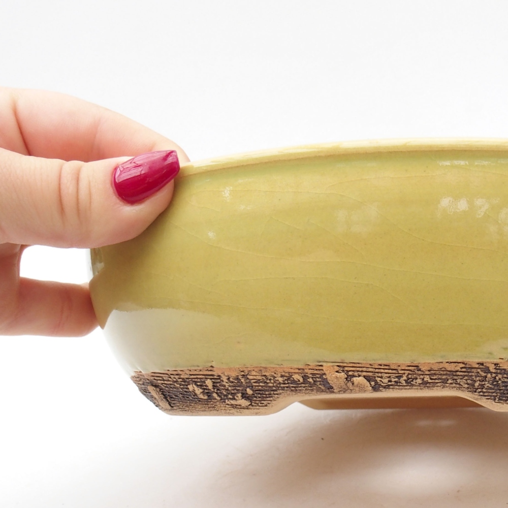 Bonsaischale aus Keramik 20 x 20 x 5,5 cm, grün