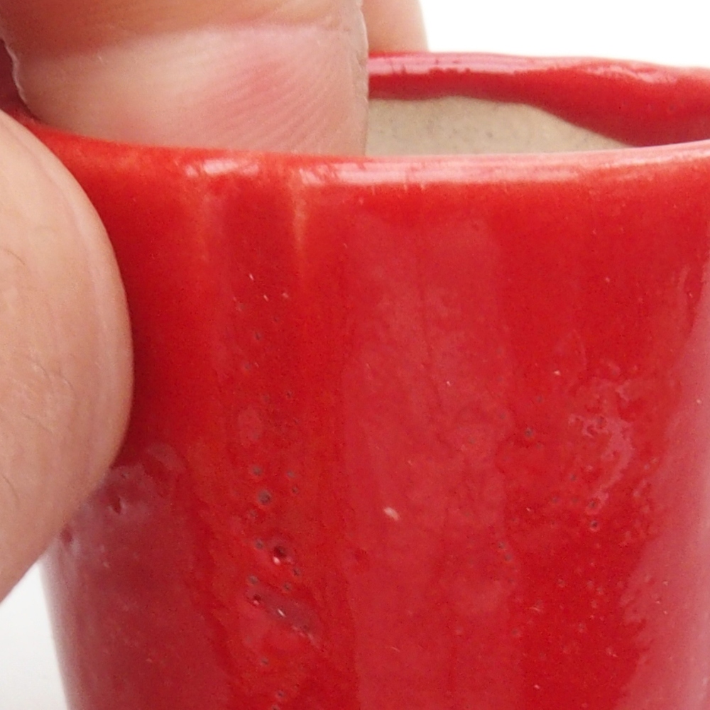 Mini-Bonsaischale 3,5 x 3,5 x 4 cm, Farbe rot