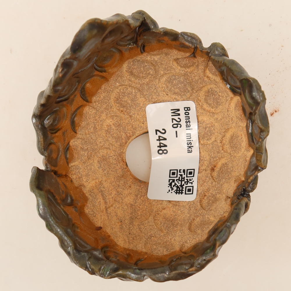 Keramikschale  8,5 x 7,5 x 7 cm, Farbe: braun-grün